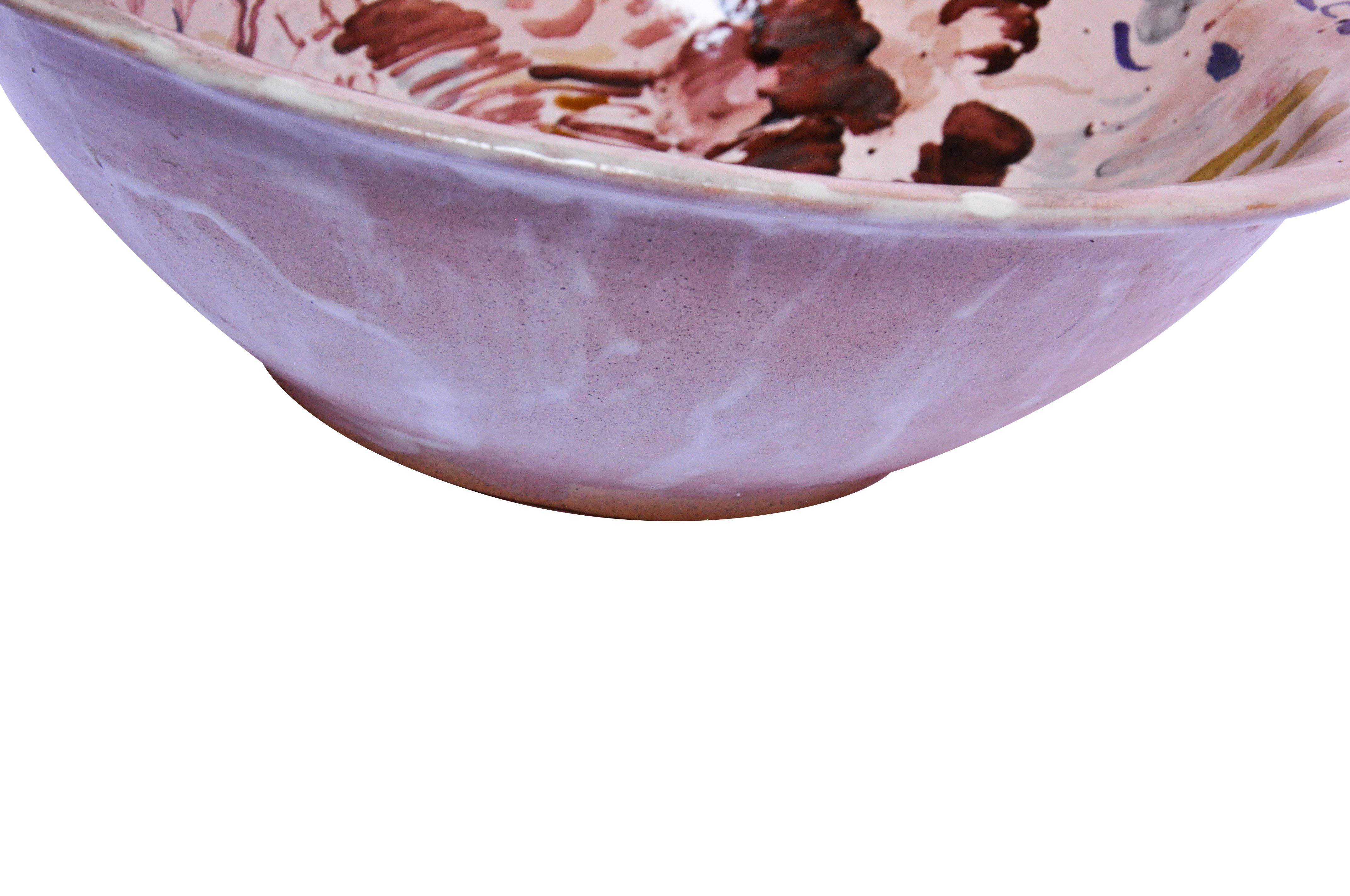 Zeitgenössische farbenfrohe Keramikschale Majolika Keramik handgefertigt Ton im Zustand „Neu“ im Angebot in Queretaro, Queretaro