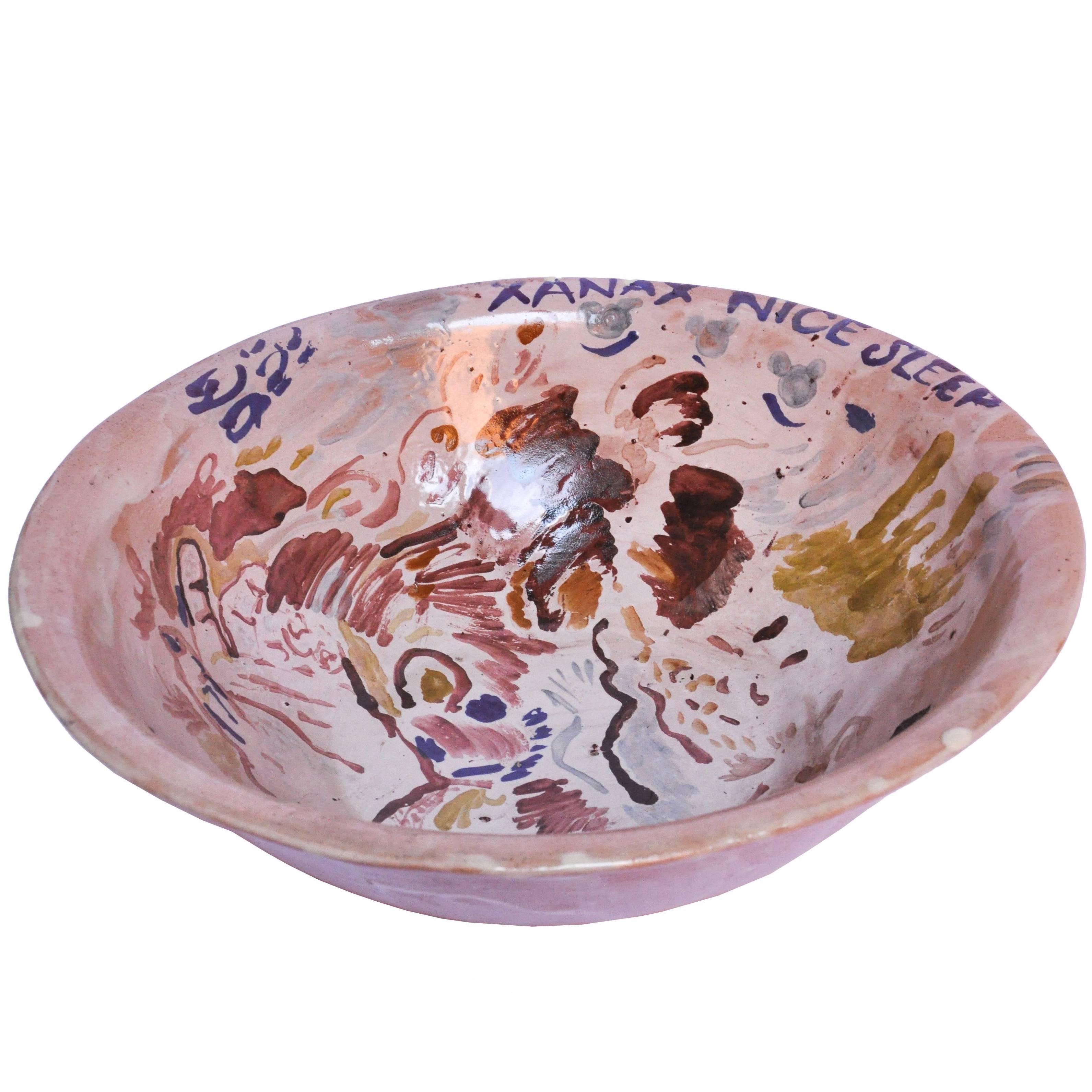 Contemporary Ceramic Colorful Bowl Majolica Pottery Handmade Clay