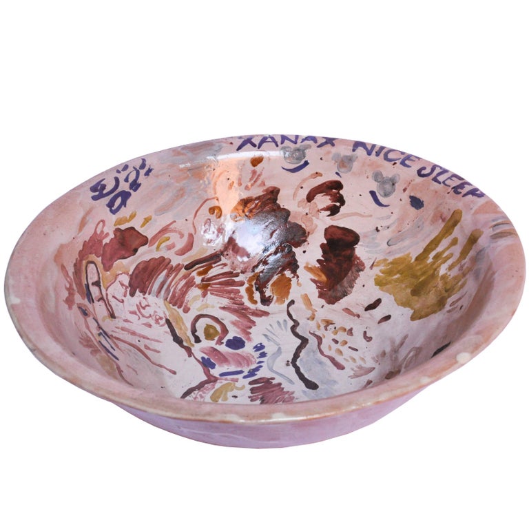 Contemporary Ceramic Colorful Bowl Majolica Pottery Handmade Clay For Sale