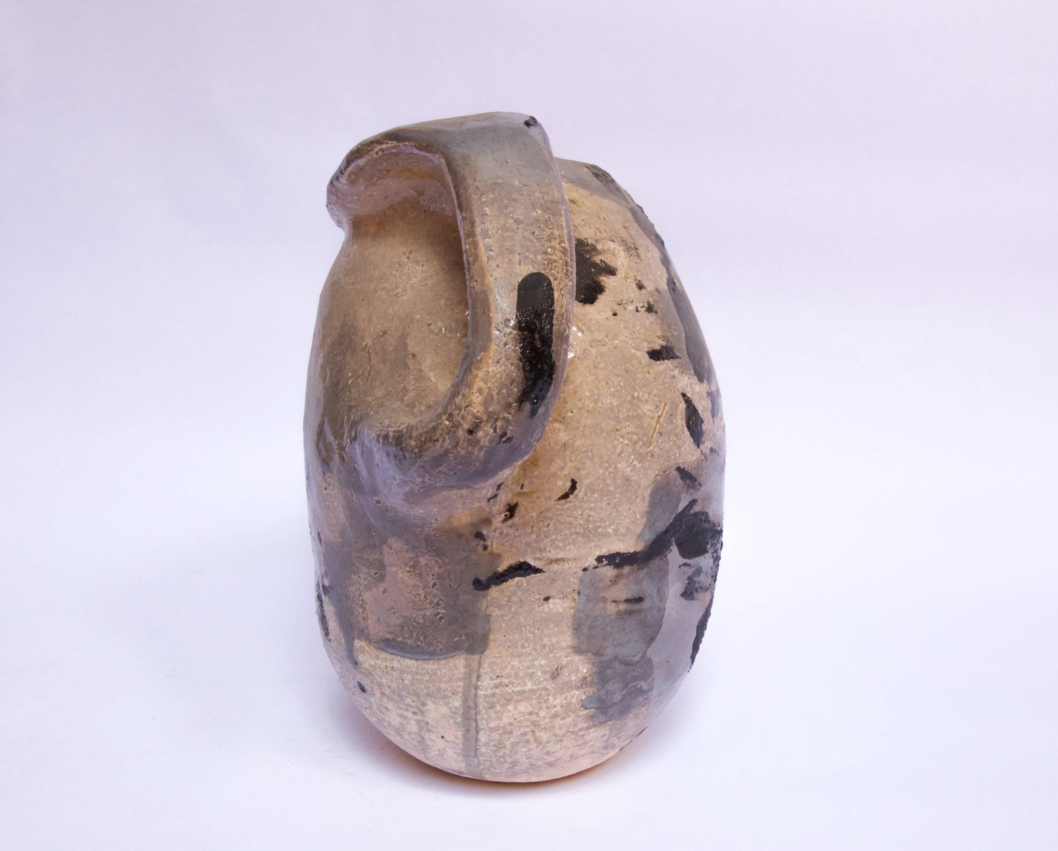 Zeitgenössischer farbenfroher Keramikkrug Majolika Keramik handgefertigt (Mexikanisch) im Angebot