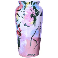 Contemporary Ceramic Colourful Vase Majolica Pottery Handmade