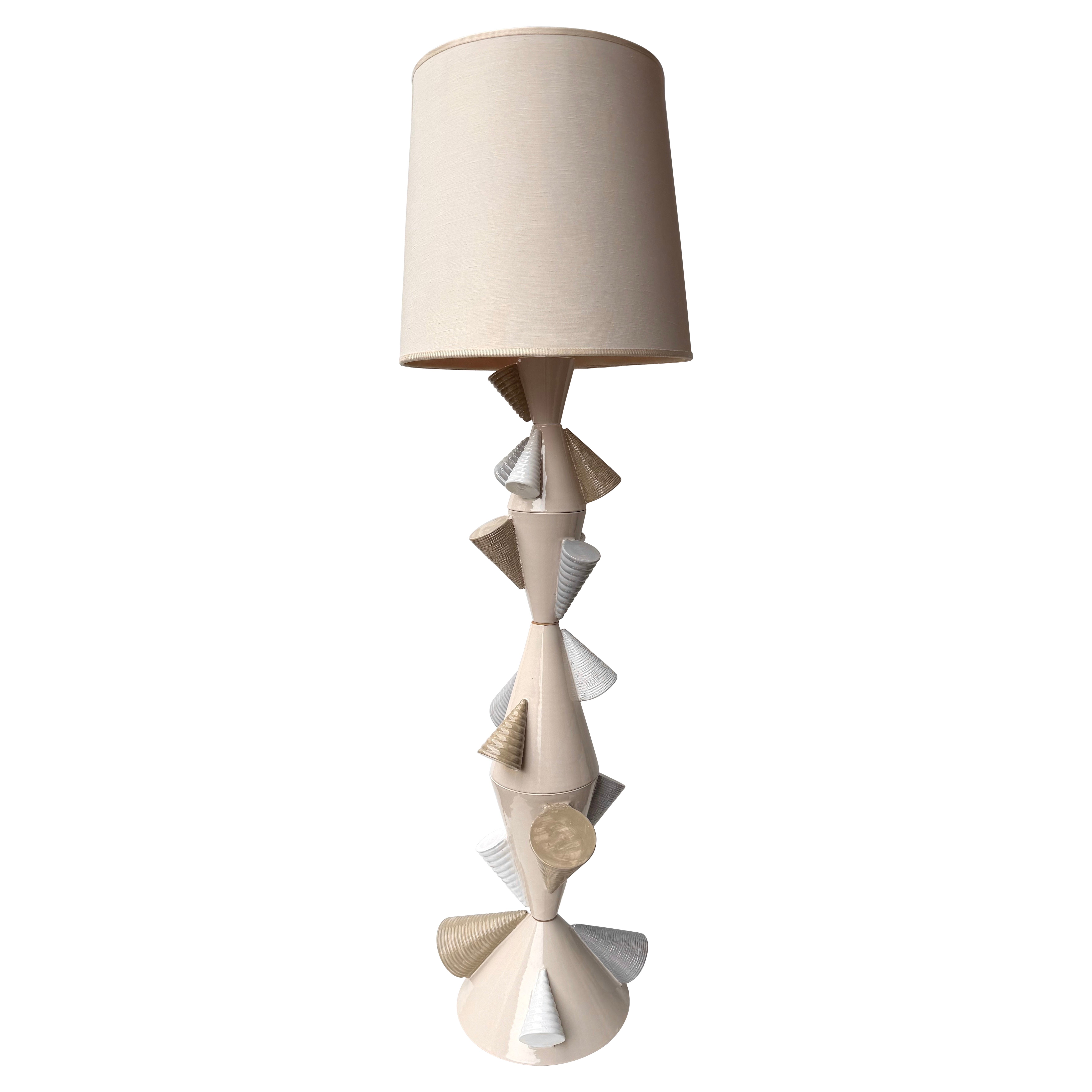 Contemporary Ceramic Cones Floor Lamp by Antonio Cagianelli, Italy For Sale