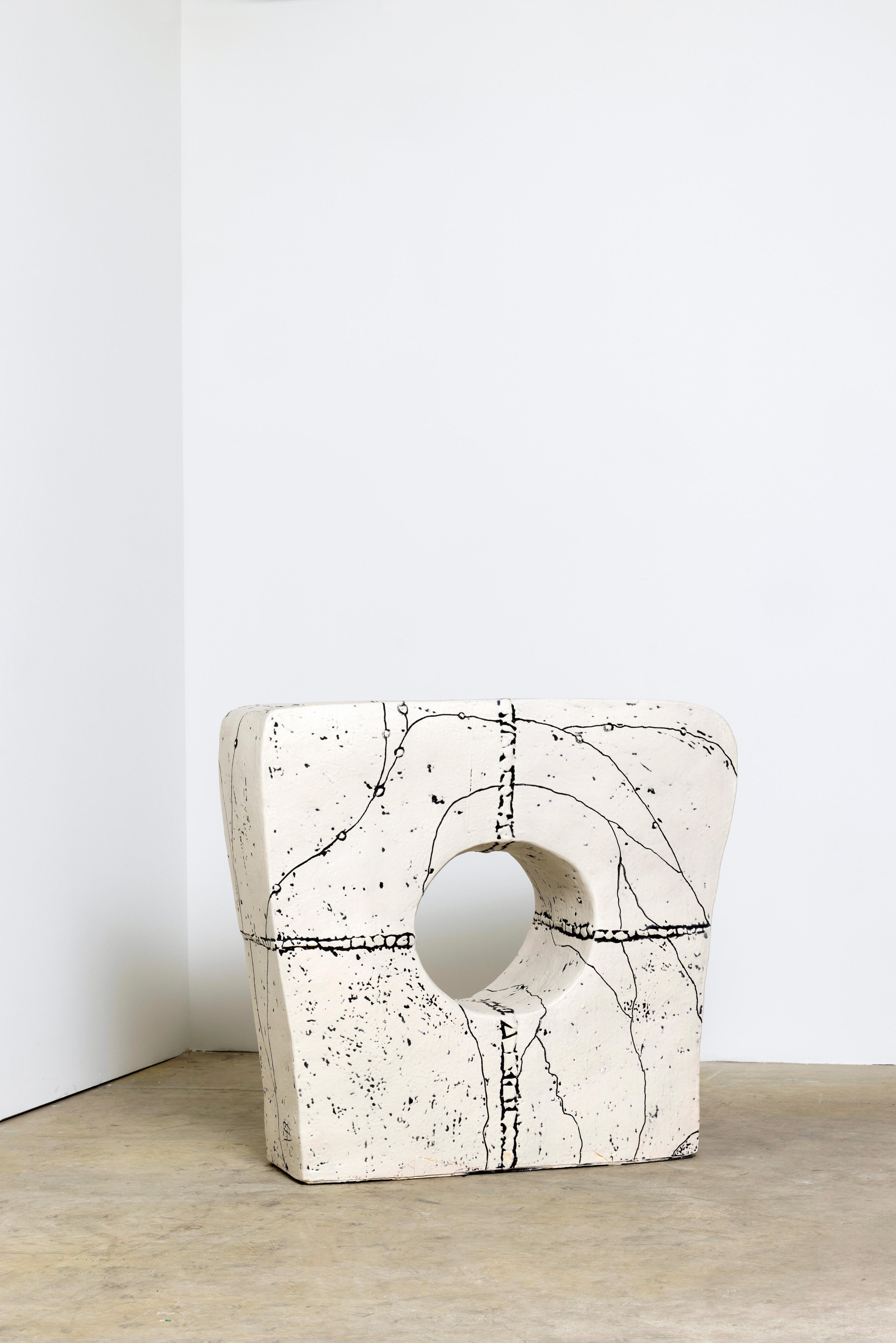 Brutalisme Table console contemporaine en céramique 