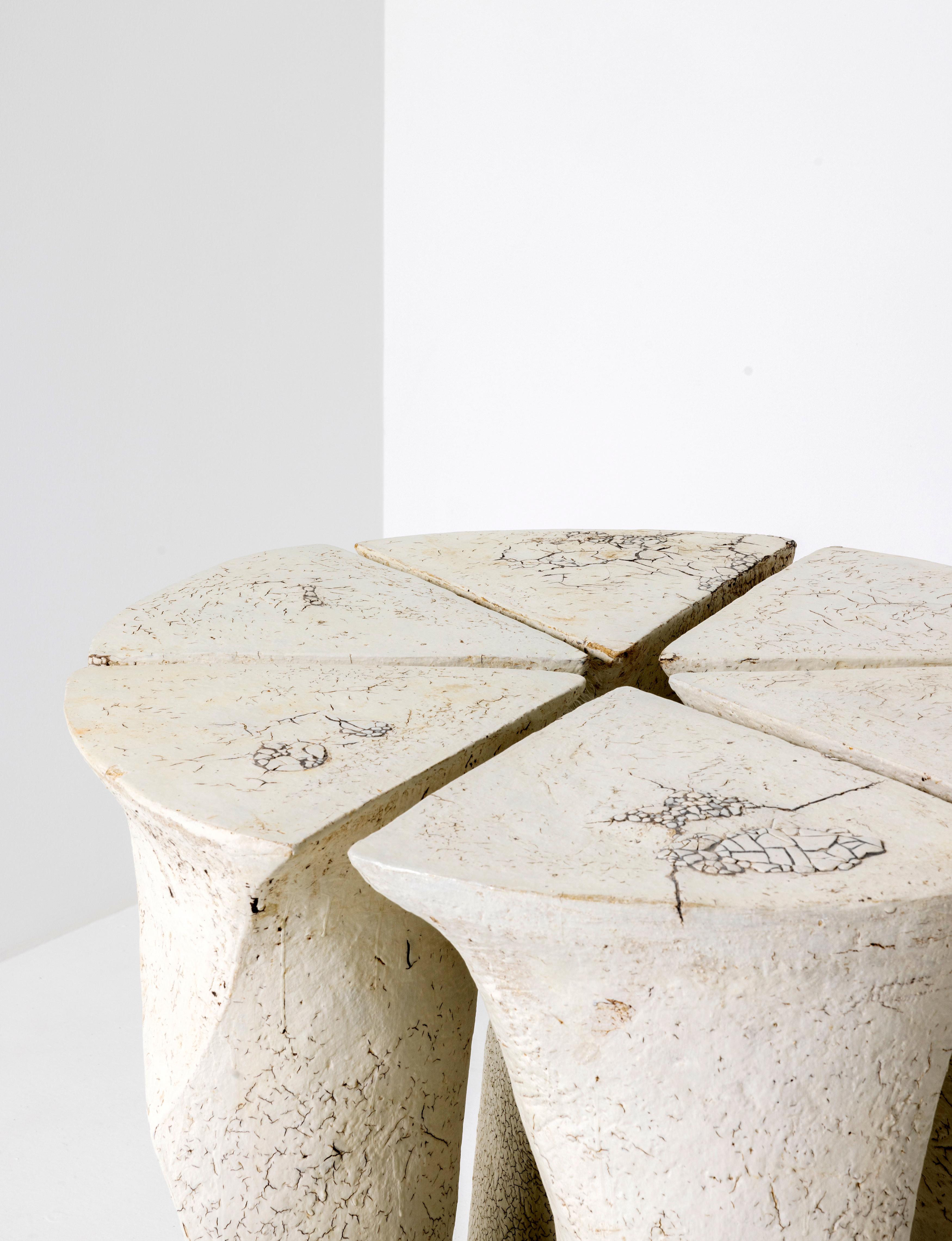 Organic Modern Contemporary Ceramic Console Table by Agnès Debizet, France For Sale