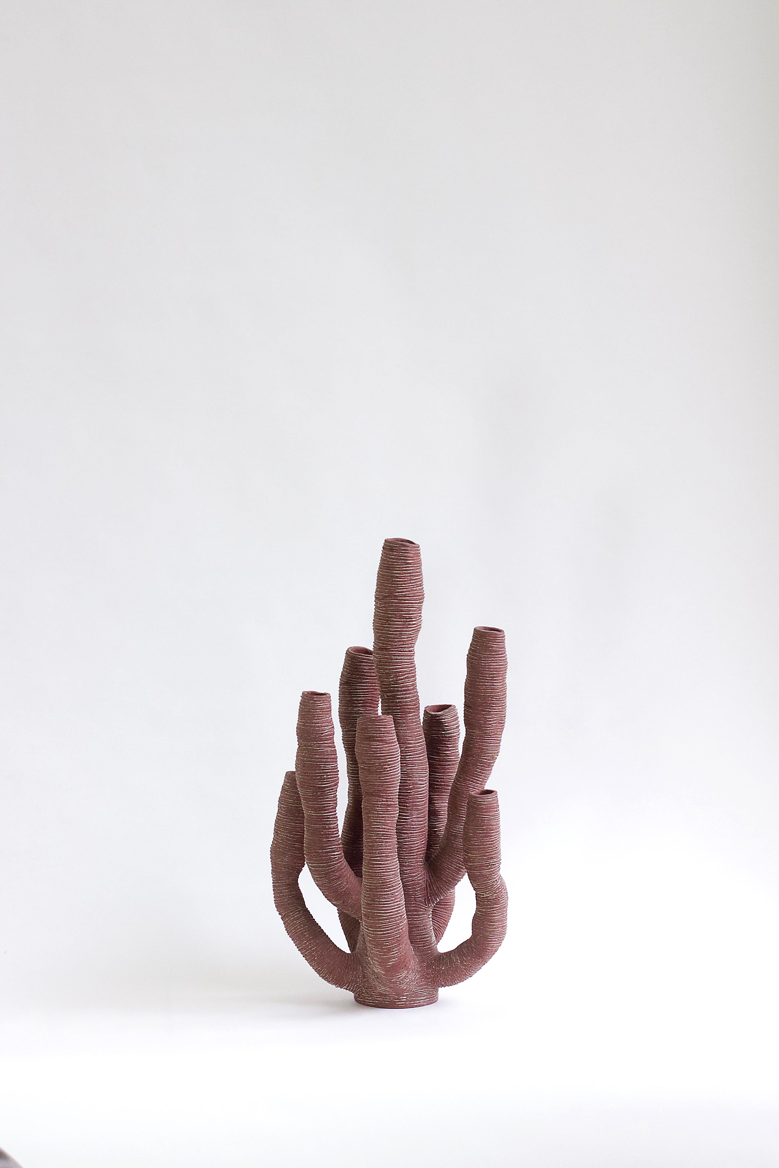 French Contemporary Ceramic Coral Sculpture, Corail Rouge