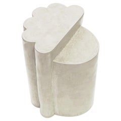 Contemporary Ceramic Cream Ledge Side Table