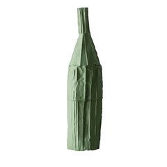 Contemporary Ceramic Decorative Bottle Corteccia Texture Green