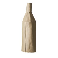 Bouteille décorative en céramique contemporaine texturée beige Liscia