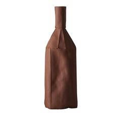 Contemporary Ceramic Decorative Bottle Liscia Texture Brown