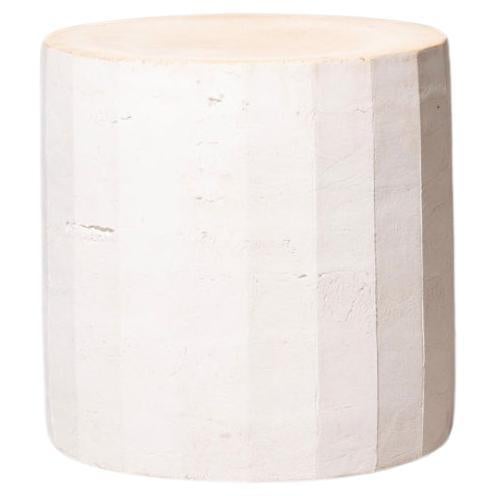 Table d'appoint à facettes en céramique contemporaine Tabouret colonne Grès non émaillé
