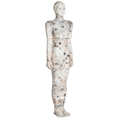 Sculpture féminine figurative en céramique contemporaine grandeur nature de Dora Várkonyi