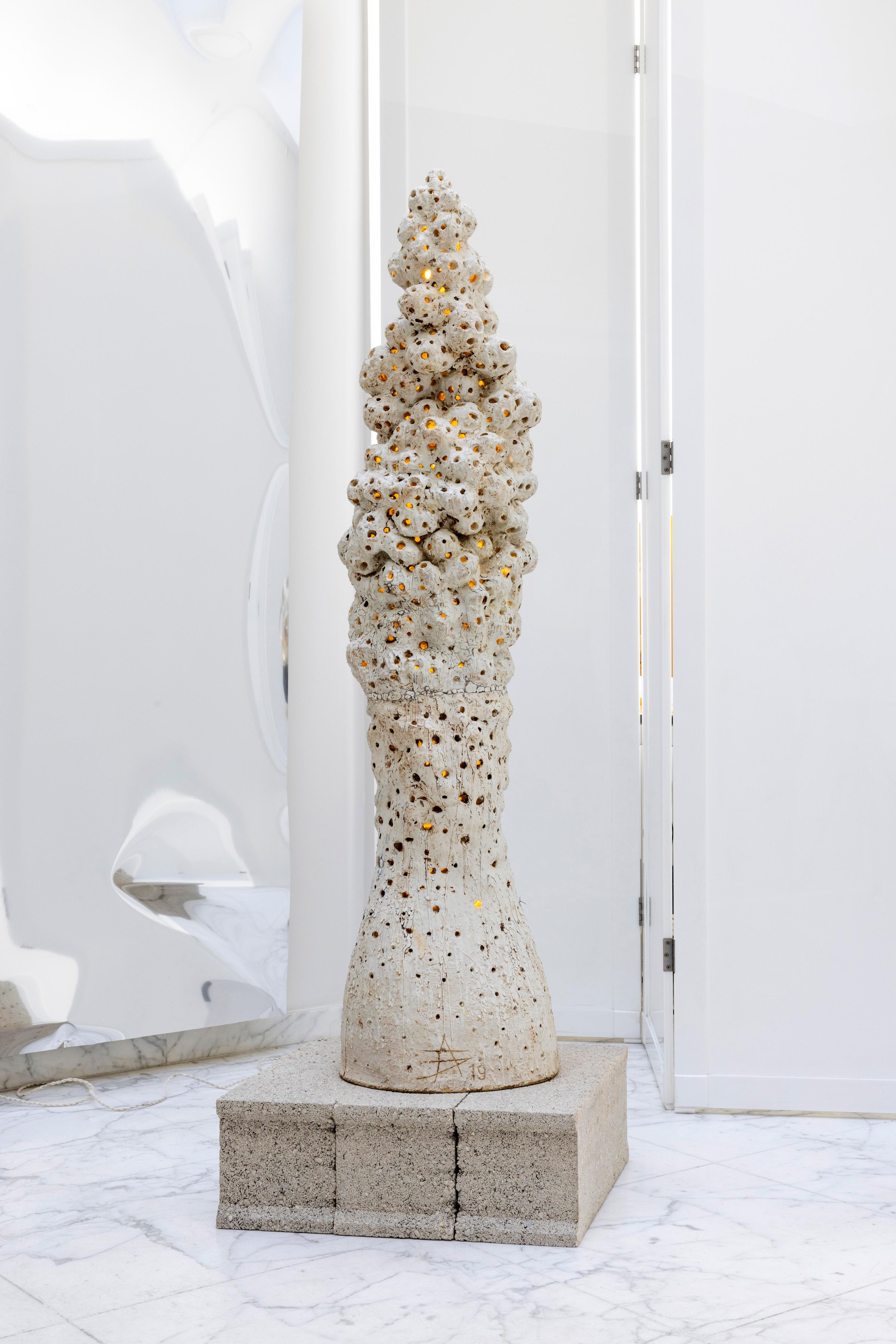 Organic Modern Contemporary Ceramic Floor Lamp Sculpture by Agnès Debizet, 2019 For Sale