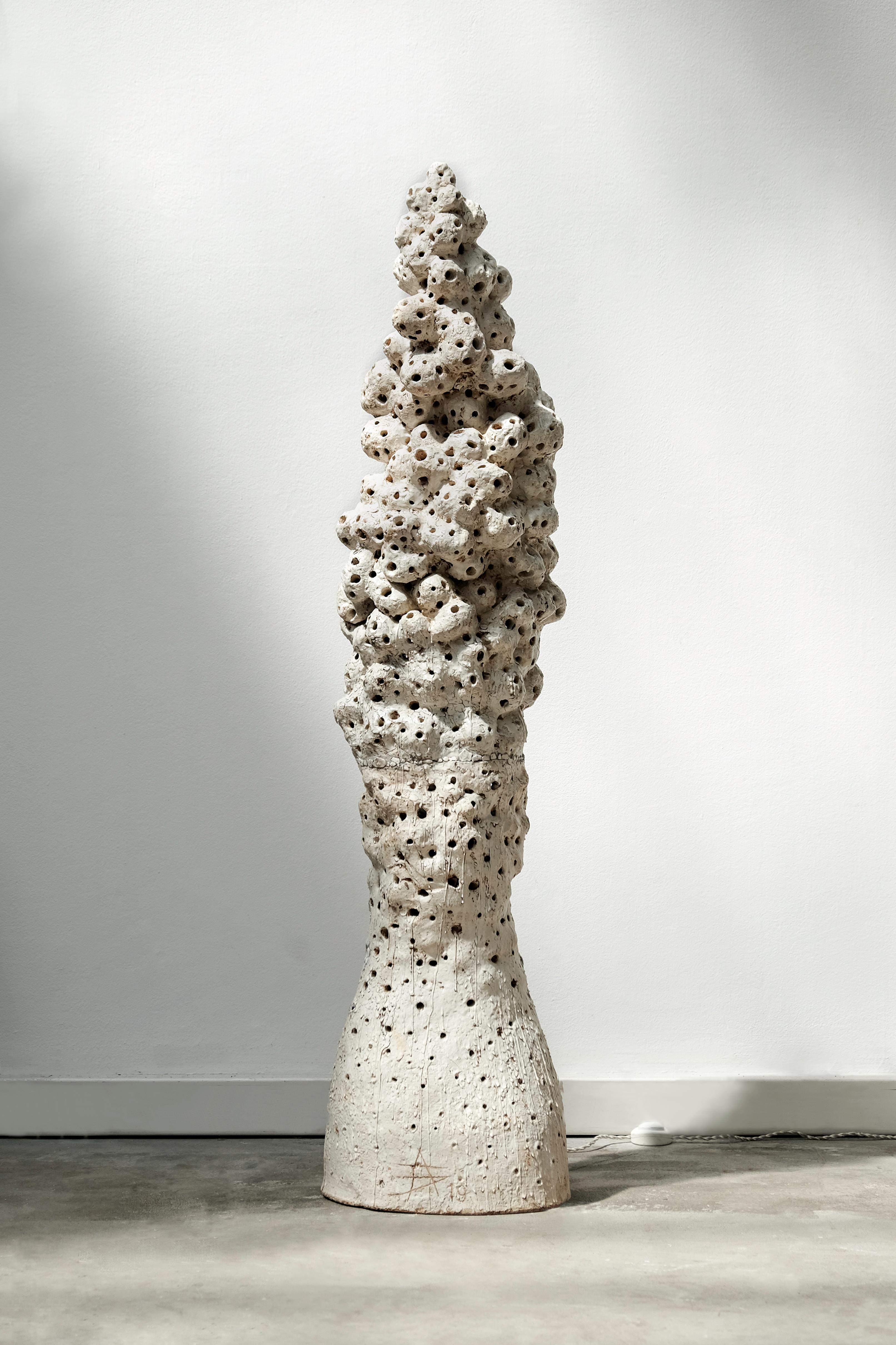 Porcelain Contemporary Ceramic Floor Lamp Sculpture by Agnès Debizet, 2019 For Sale
