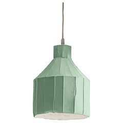 Lampe SUFI contemporaine en céramique verte texturée Corteccia
