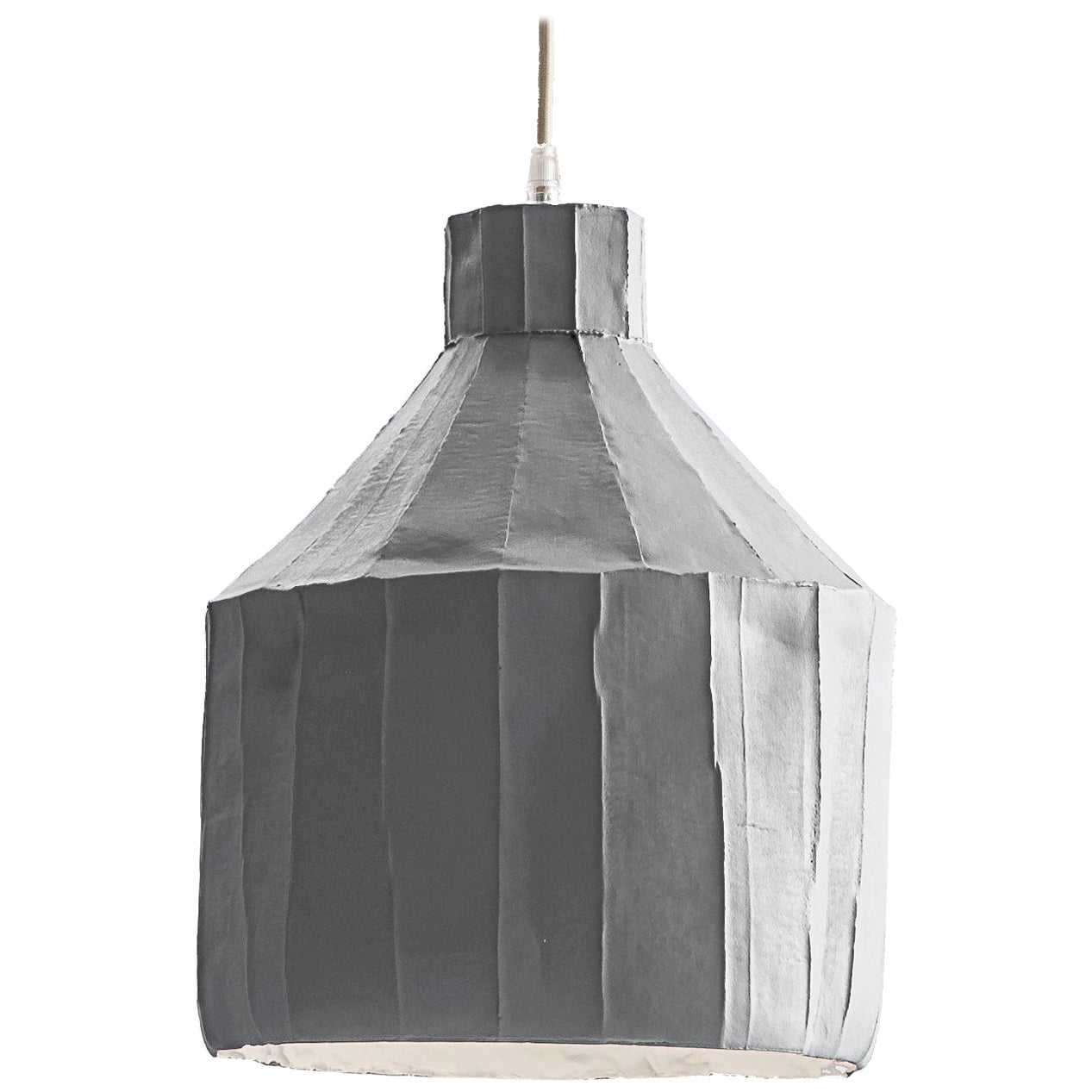 Lampada contemporanea in ceramica grigia SUFI Texture Corteccia