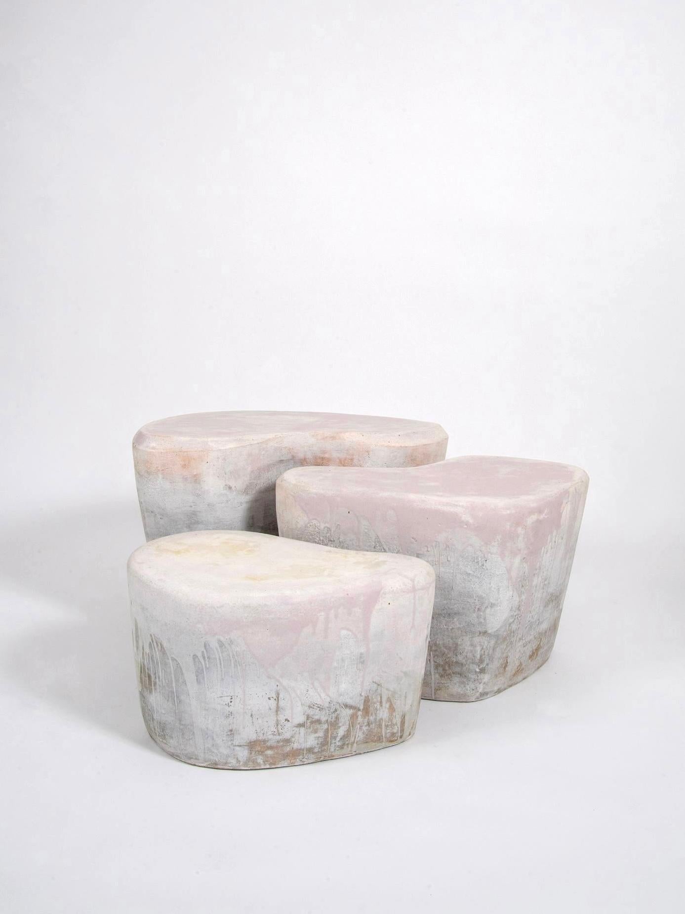 Organic Modern Contemporary Ceramic Gypse Table by Natasha Dakhli For Sale