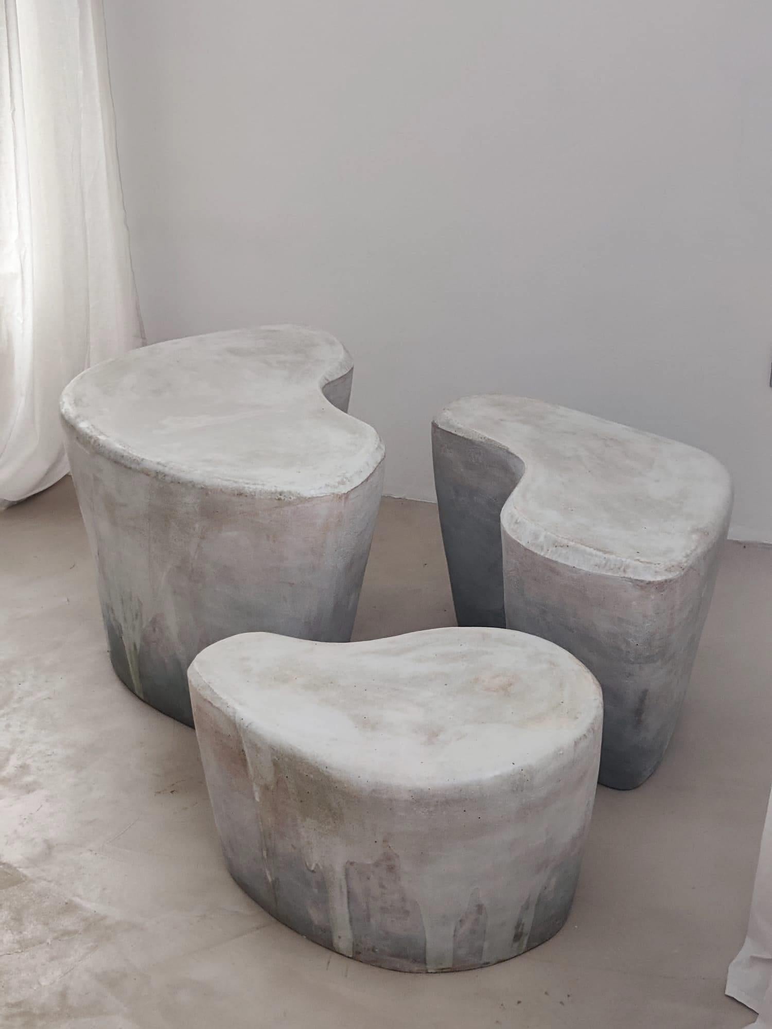 Contemporary Ceramic Gypse Table by Natasha Dakhli For Sale 1