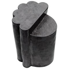 Contemporary Ceramic Iron Gate Ledge Side Table