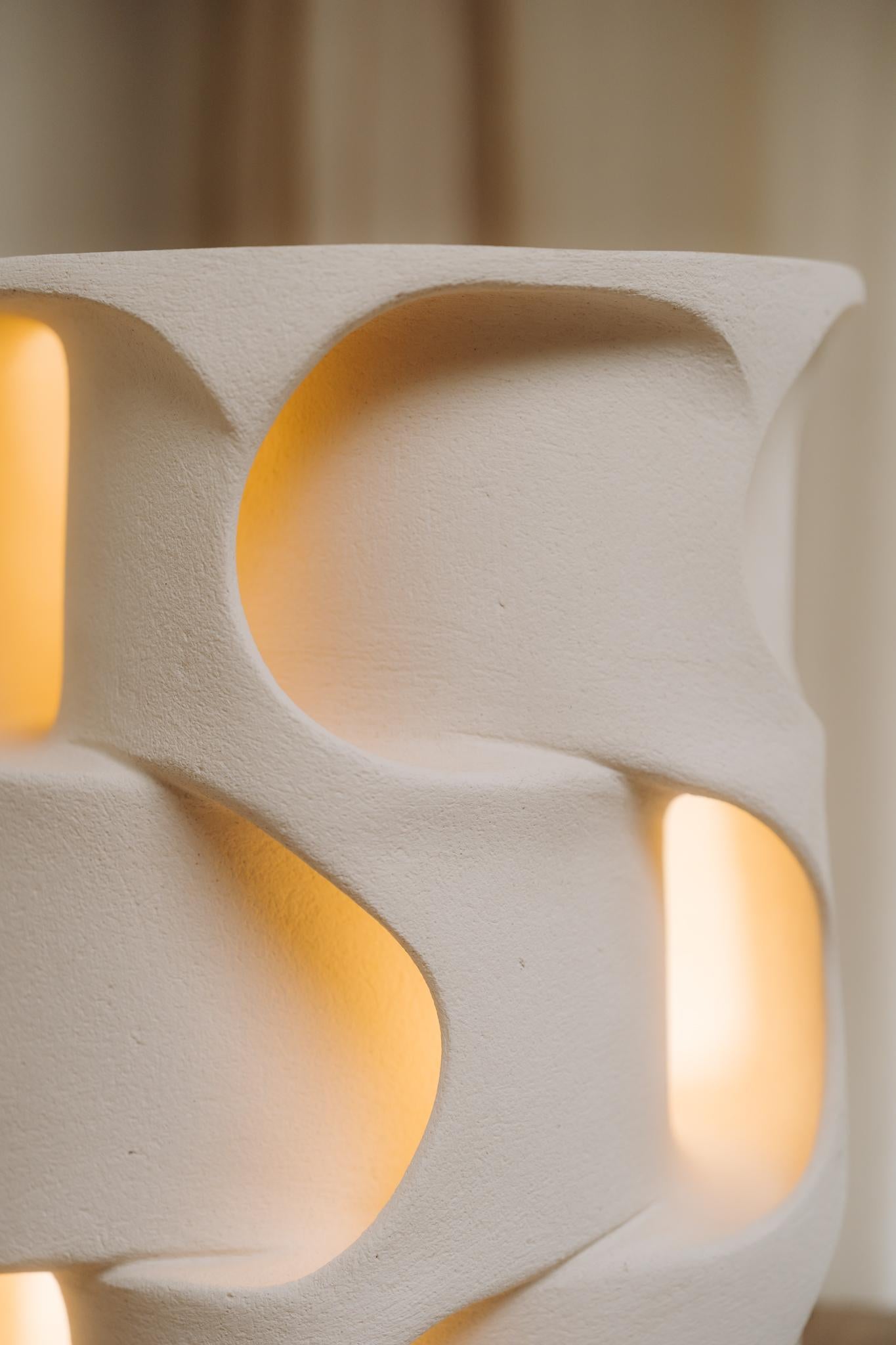 French contemporary ceramic lamp by Guy Bareff For Sale
