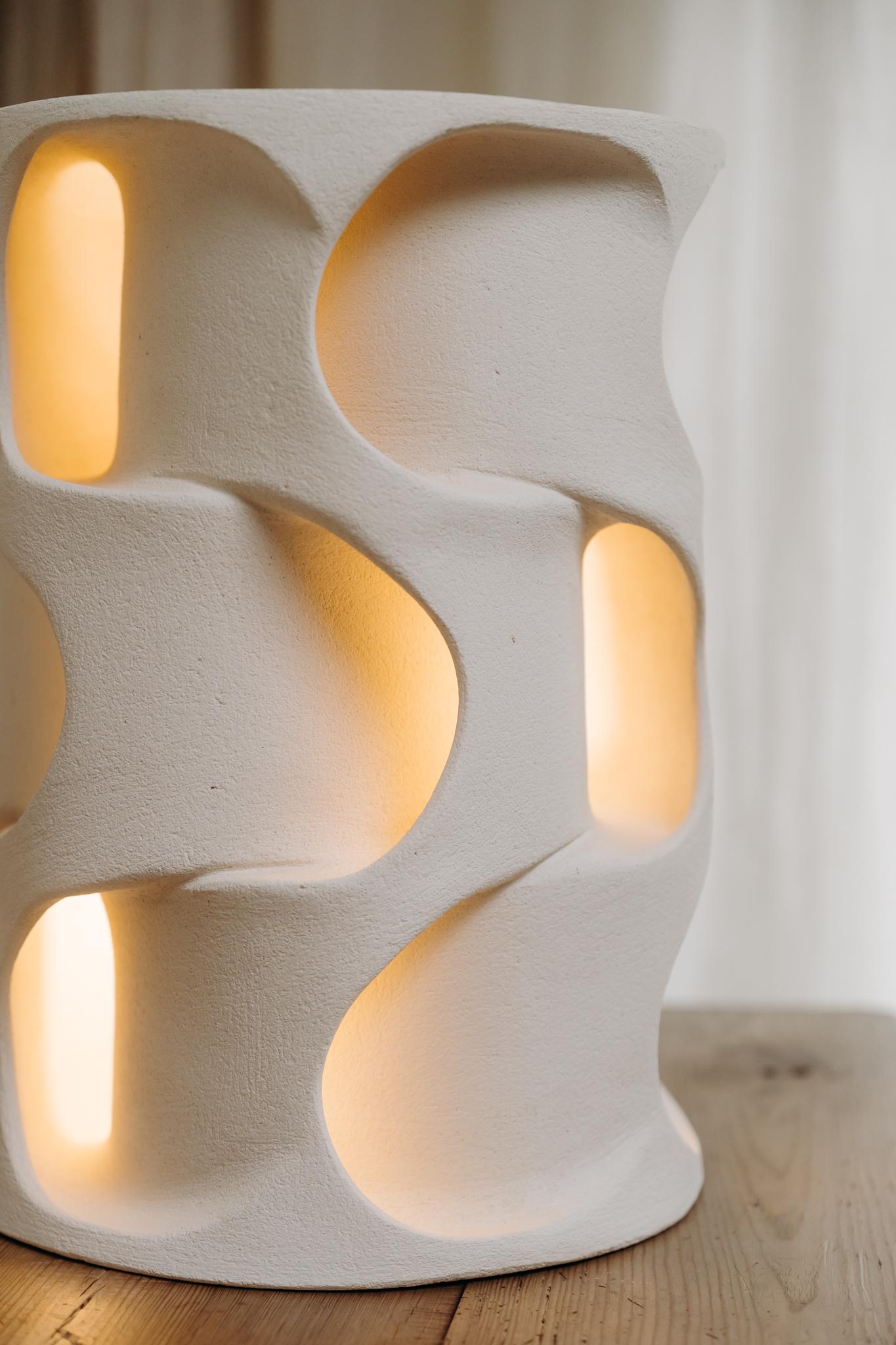 Contemporary contemporary ceramic lamp by Guy Bareff For Sale