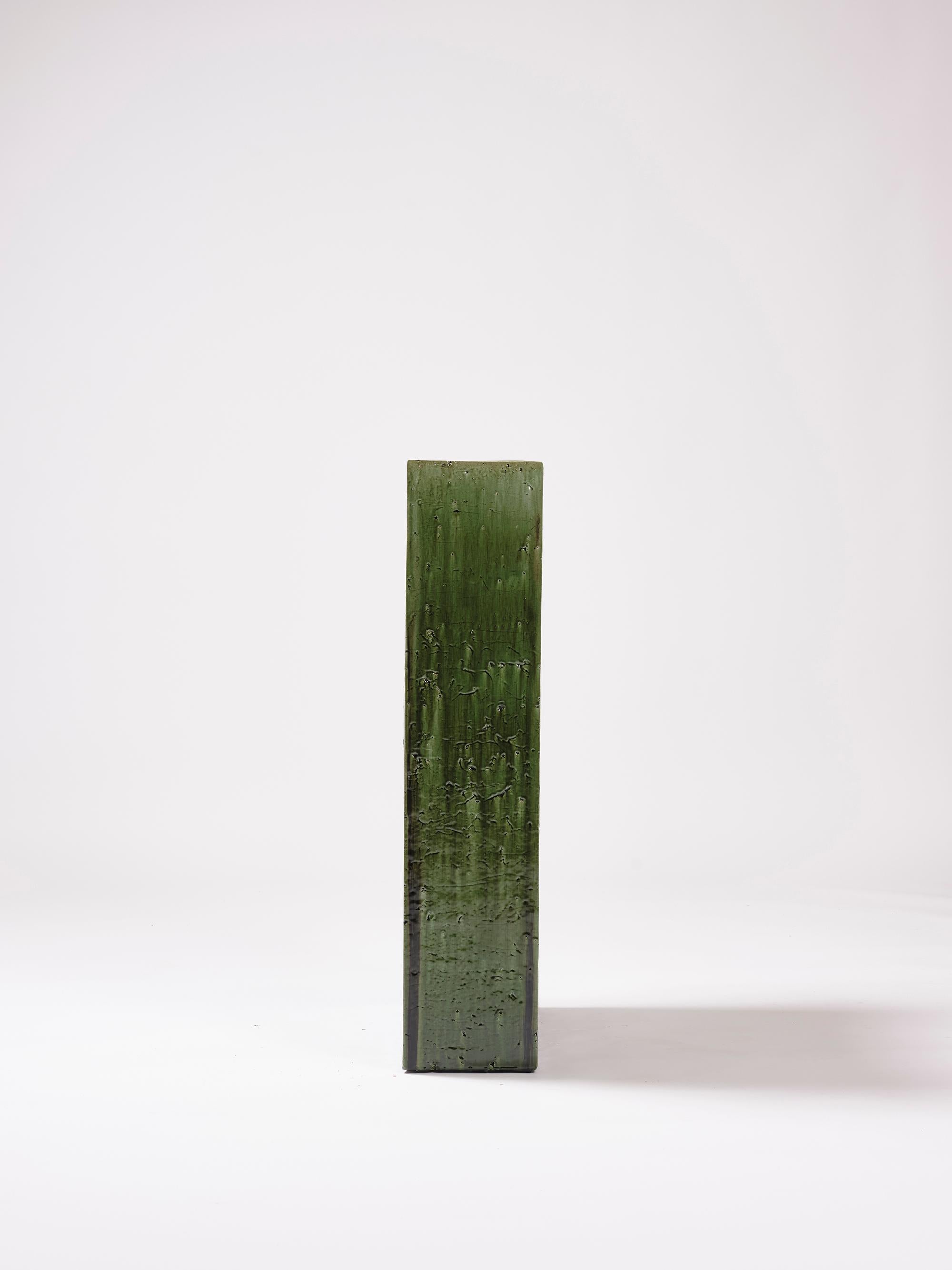 Céramique Lecterne de lecture contemporaine en céramique émaillée vert foncé moderne en vente