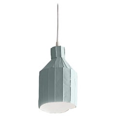 Lampe SUFI contemporaine en céramique gris clair/bleu texturé Corteccia