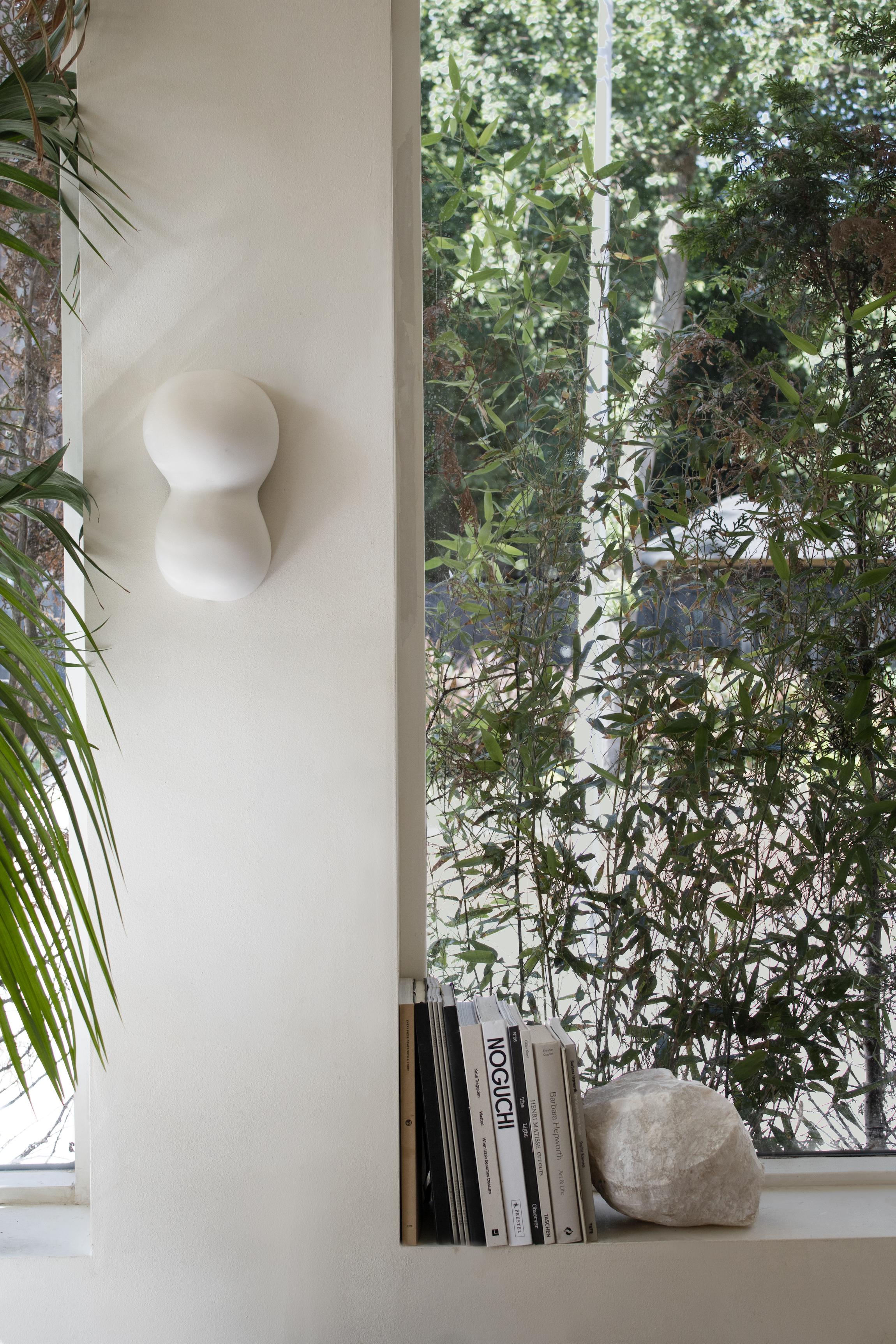 Unglazed Contemporary Ceramic Mini Wall Sconce, Organic Modern 