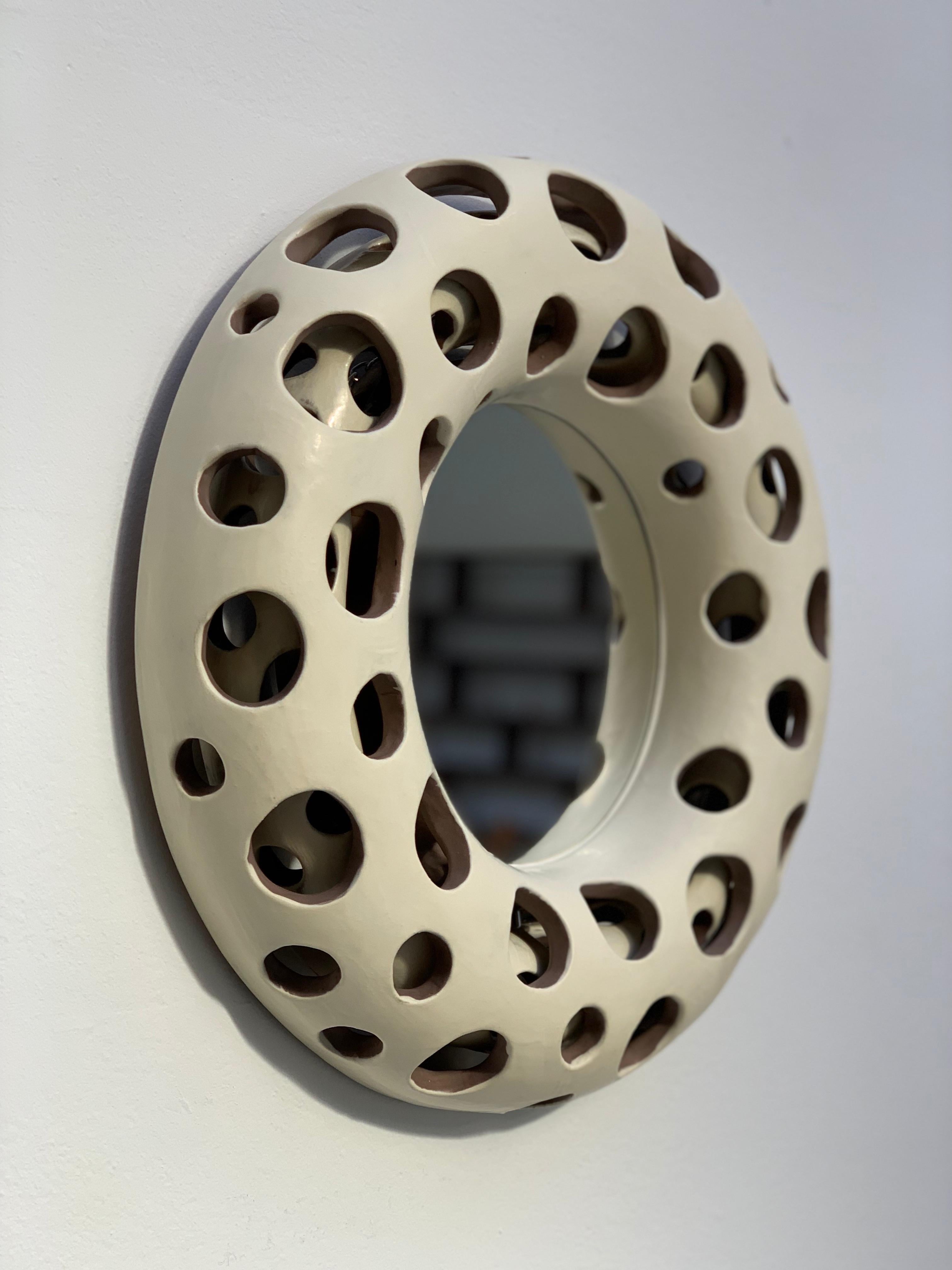 Organic Modern Contemporary Ceramic Mirror by Agnès Debizet, 2021 For Sale