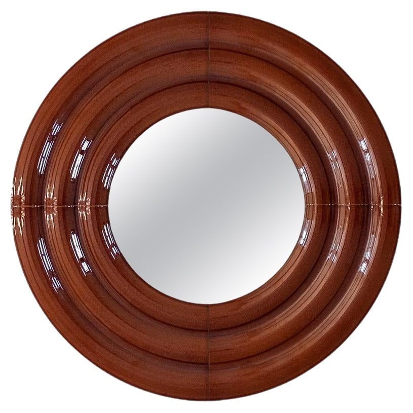 Contemporary Ceramic Mirror 'Elo 1' by Pani Jurek, 60 Brown