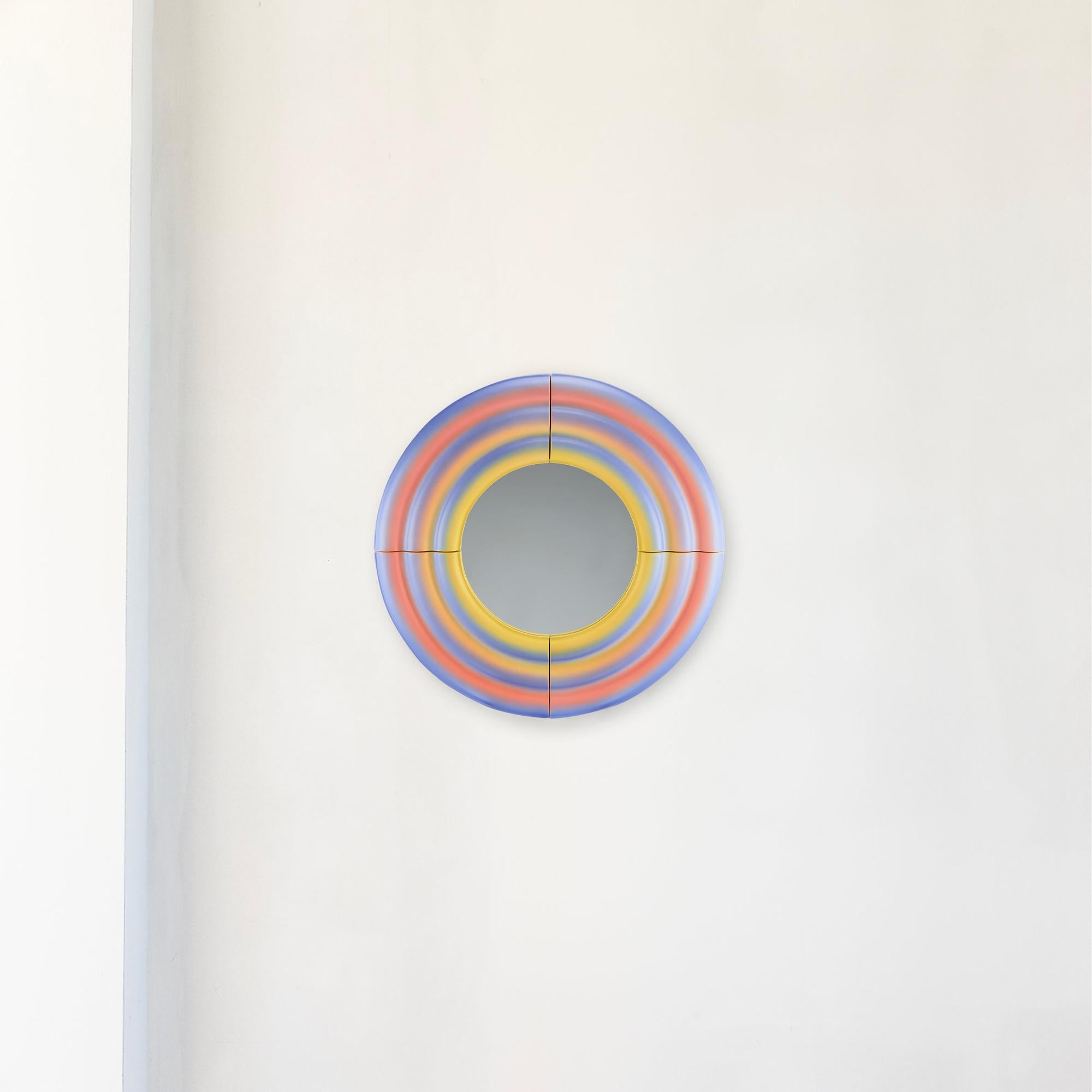 Contemporary Ceramic Mirror 'Elo 1' by Pani Jurek, 60 Pink en venta 7