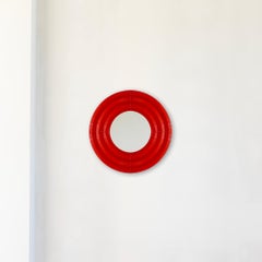 Zeitgenössischer Keramikspiegel 'Elo 1' von Pani Jurek, 60 Rot