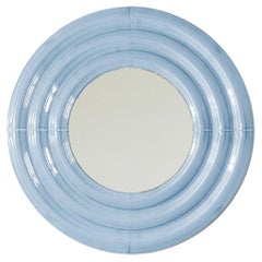 Contemporary Ceramic Mirror 'Elo 1' by Pani Jurek, 60 Steel Blue