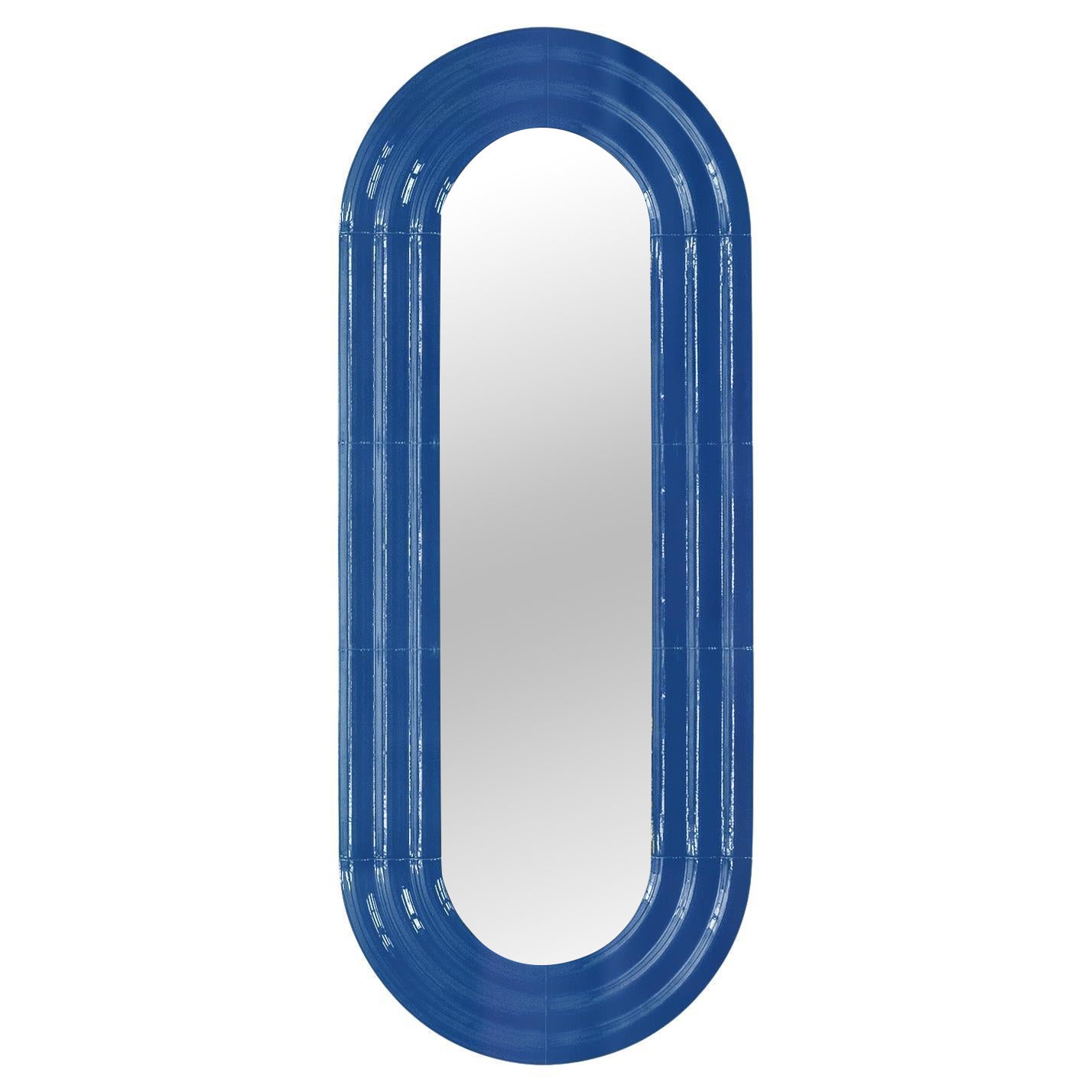 Contemporary Ceramic Mirror 'Elo 2' by Pani Jurek, 150-60 Denim Blue