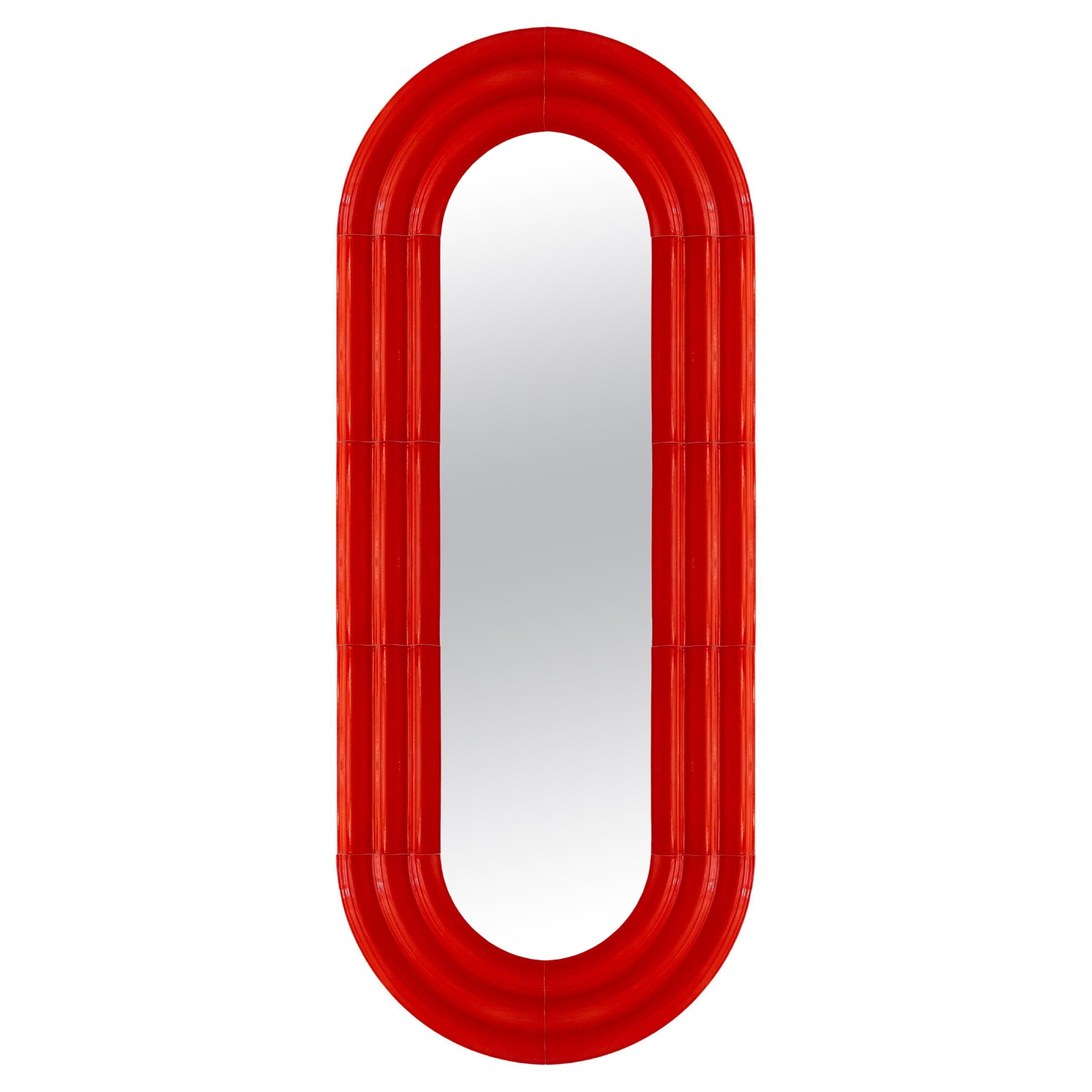 Specchio contemporaneo in ceramica 'ELO 2' di Pani Jurek, 150-60 Rosso in vendita