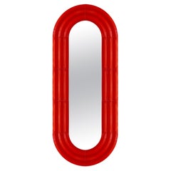 Miroir contemporain en céramique "ELO 2" par Pani Jurek, 150-60 rouge