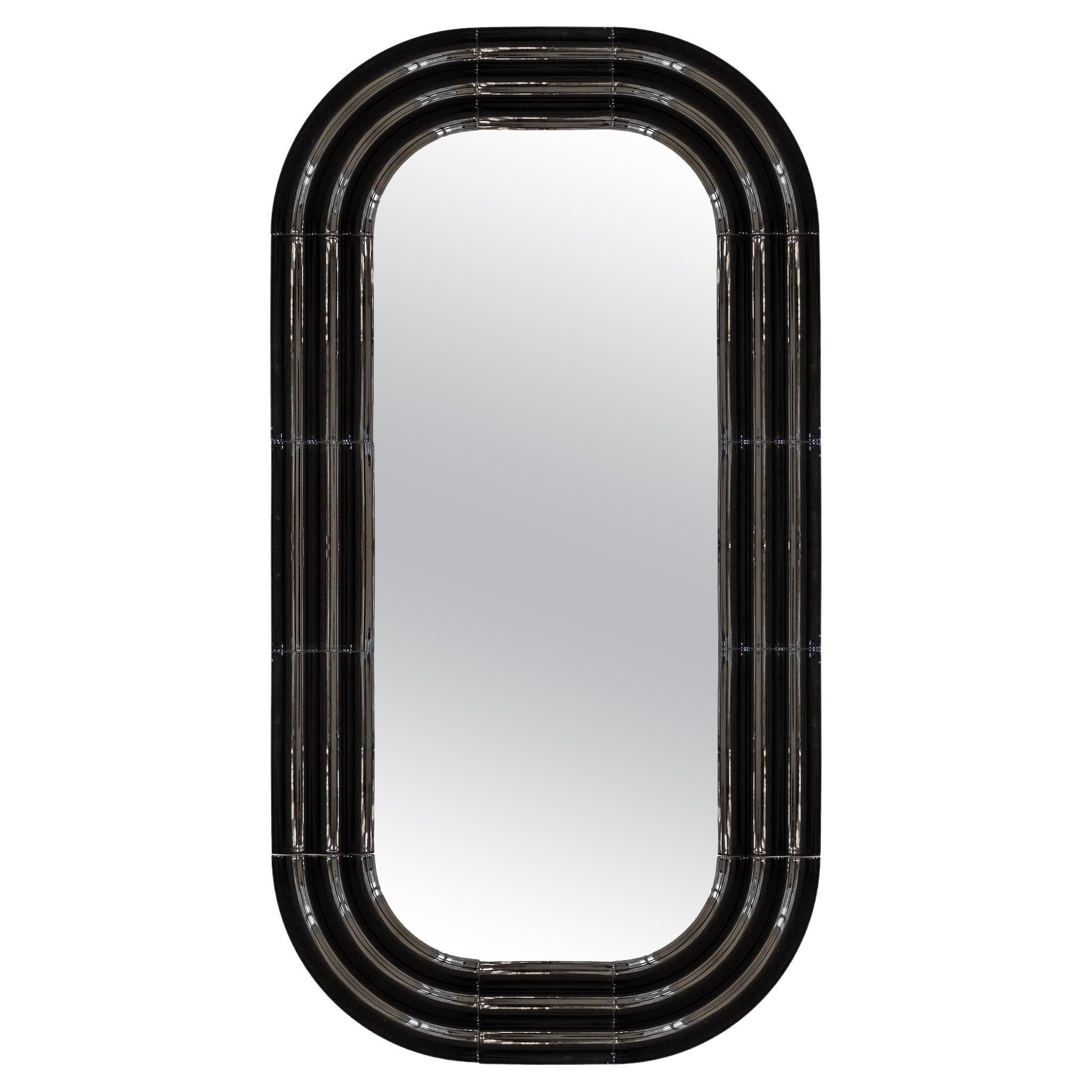Espejo de cerámica contemporáneo "Elo 3" de Pani Jurek, 150-80 Negro