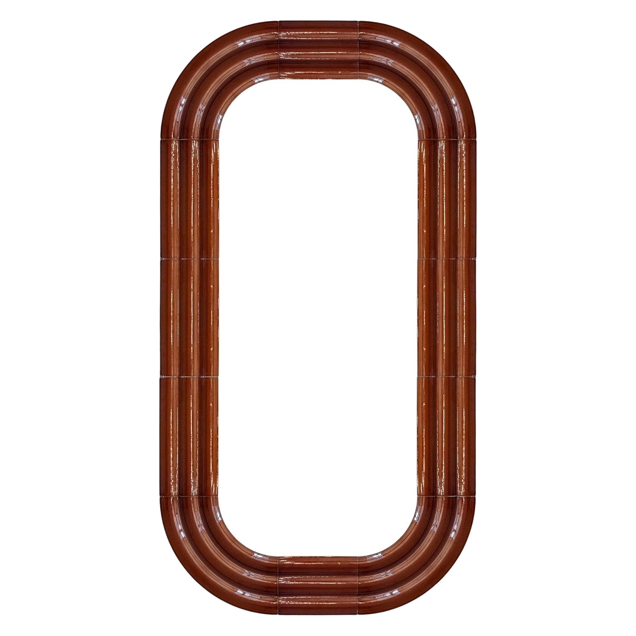 Miroir contemporain en céramique 'ELO 3' par Pani Jurek, 150-80 Brown en vente