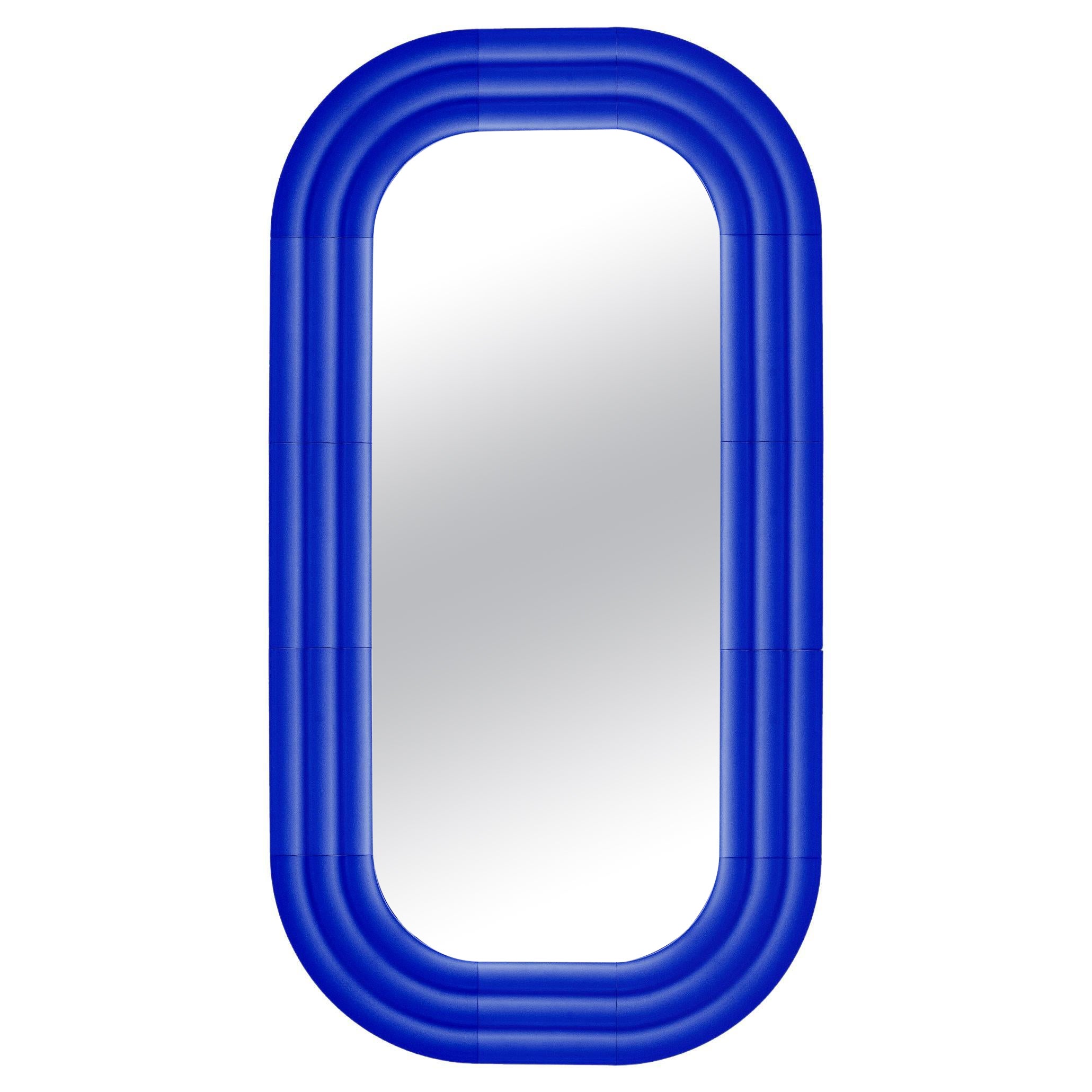 Espejo de cerámica contemporáneo "Elo 3" de Pani Jurek, 150-80 Azul cobalto