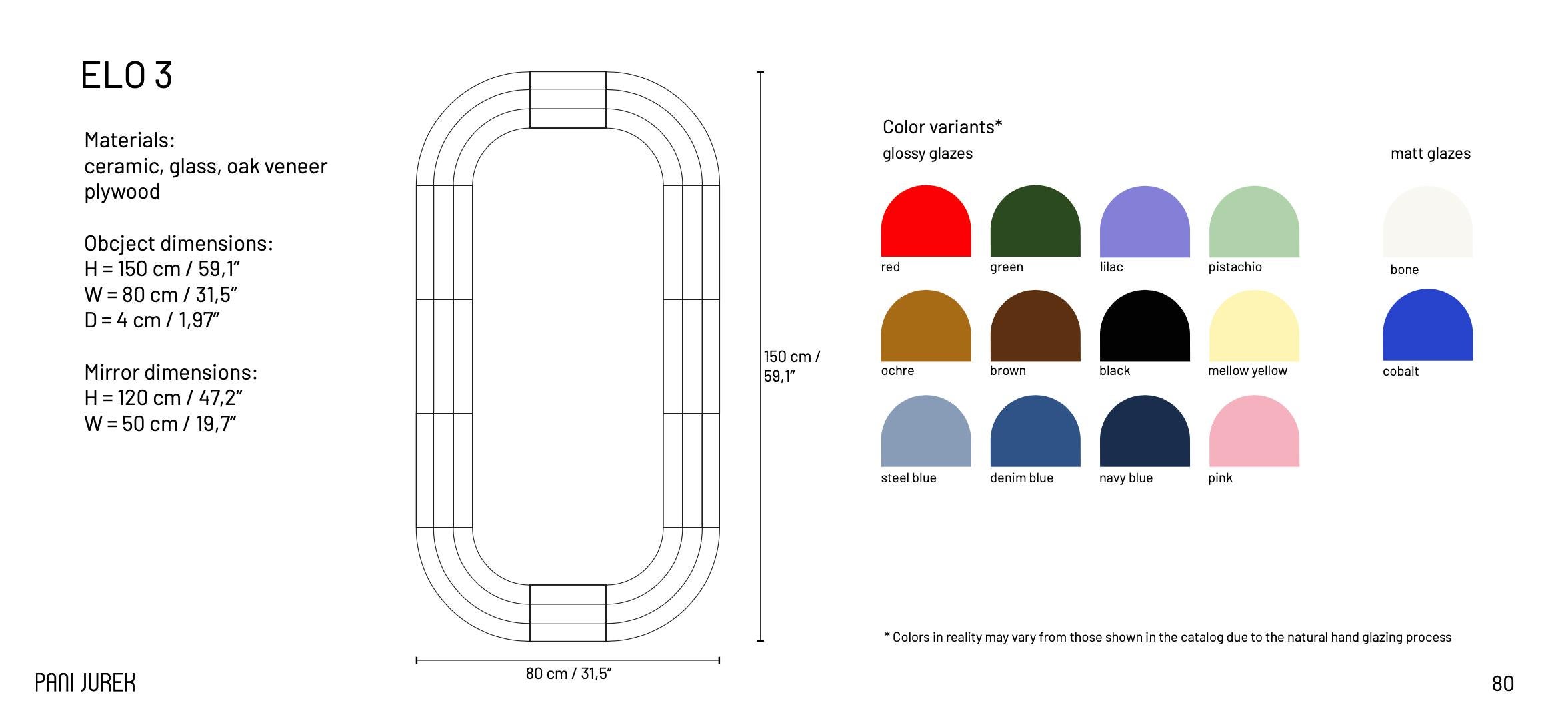 Specchio in ceramica Contemporary 'ELO 3' di Pani Jurek, 150-80 ocra In condizioni Nuovo in vendita a Paris, IDF