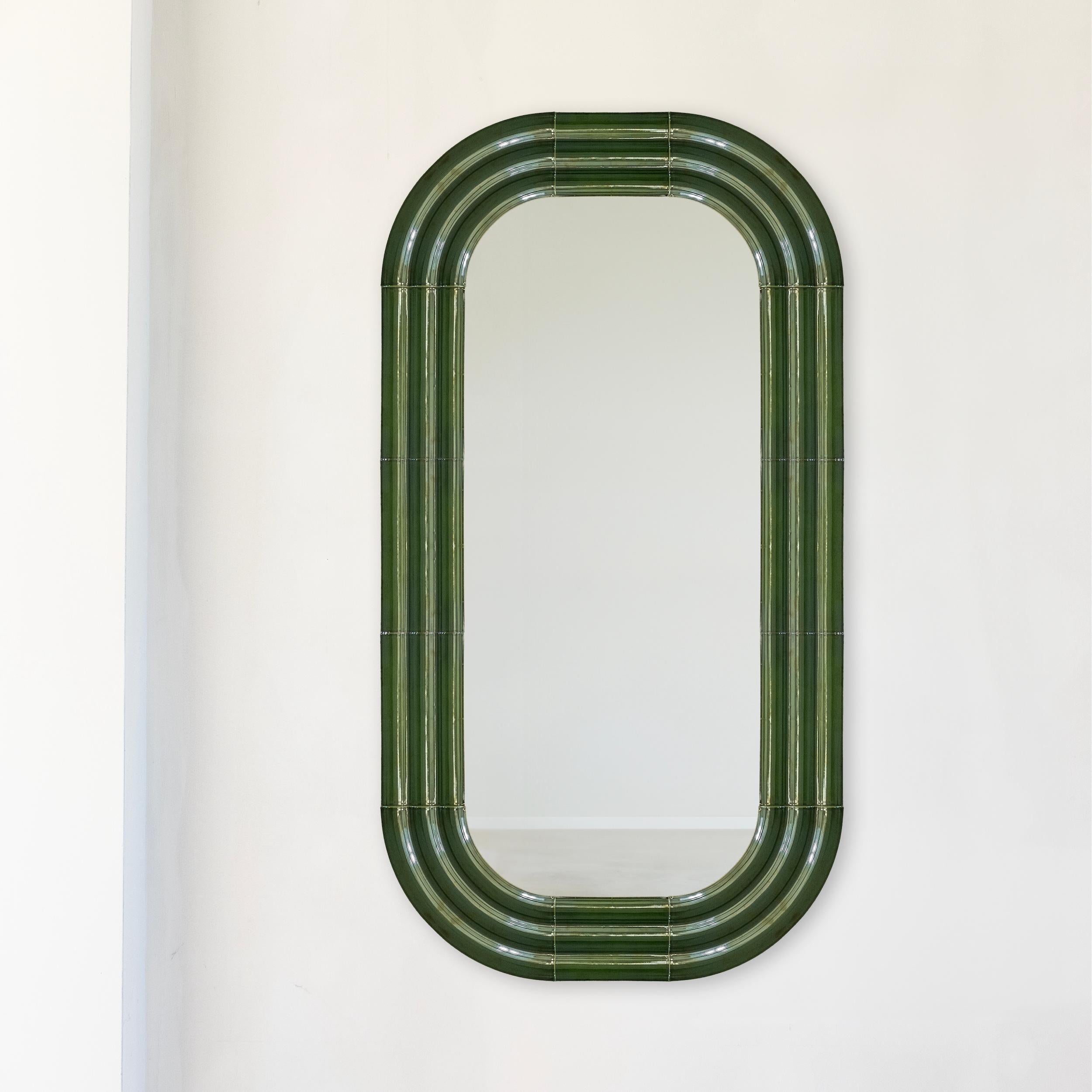 XXI secolo e contemporaneo Specchio in ceramica Contemporary 'ELO 3' di Pani Jurek, 150-80 ocra in vendita