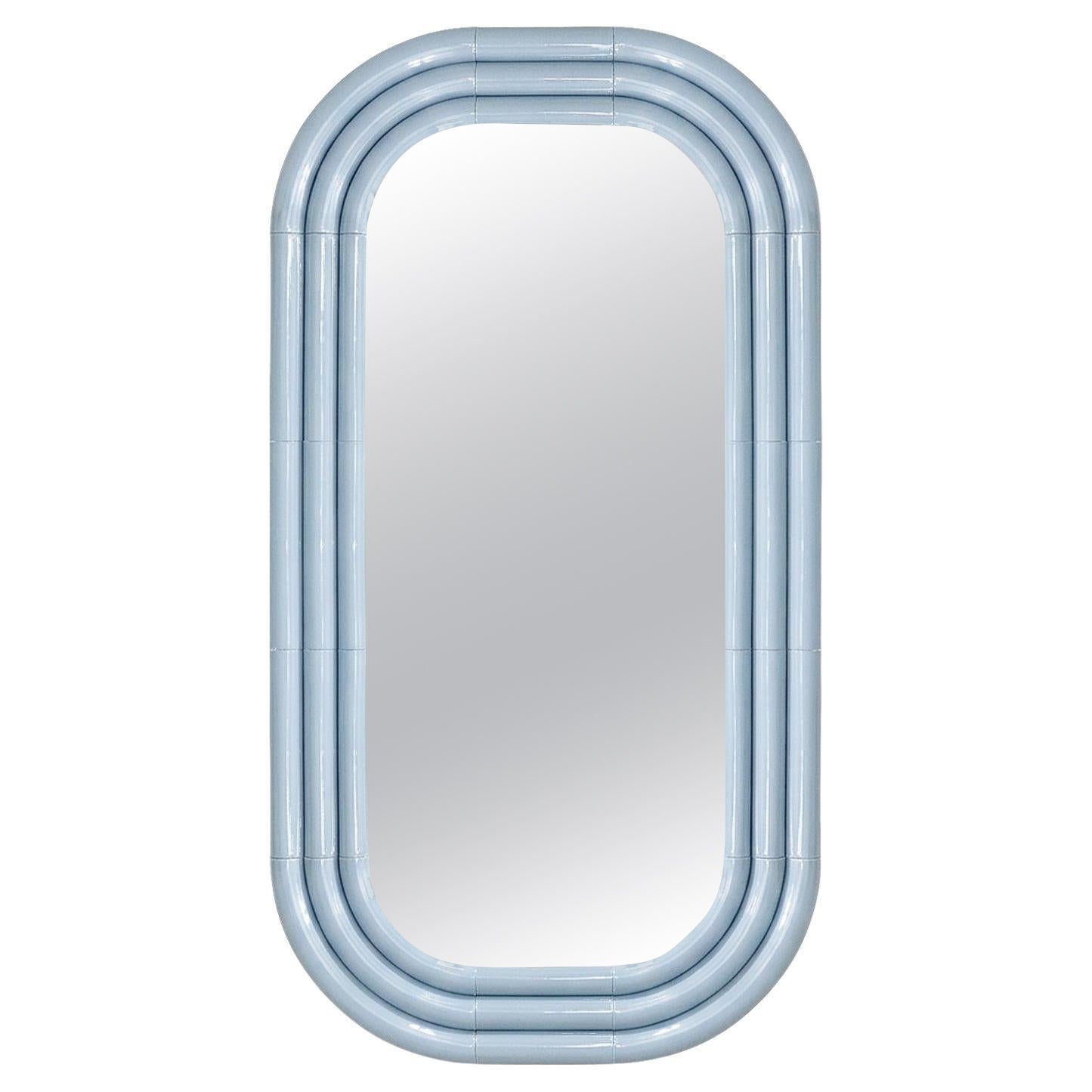 Contemporary Ceramic Mirror 'Elo 3' by Pani Jurek, 150-80 Steel Blue