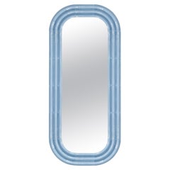Contemporary Ceramic Mirror 'Elo 4' by Pani Jurek, 180 Steel Blue