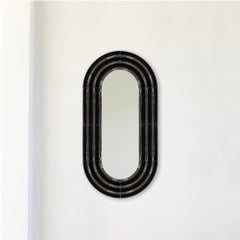 Specchio in ceramica Contemporary 'ELO 5' di Pani Jurek, 120-60 Nero