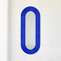 Contemporary Ceramic Mirror 'Elo 5' by Pani Jurek, 120-60 Cobalt Blue
