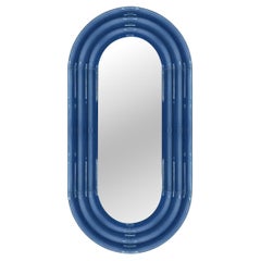Contemporary Ceramic Mirror 'Elo 5' by Pani Jurek, 120-60 Denim Blue