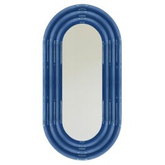 Contemporary Ceramic Mirror 'Elo 5' by Pani Jurek, 120-60 Denim Blue