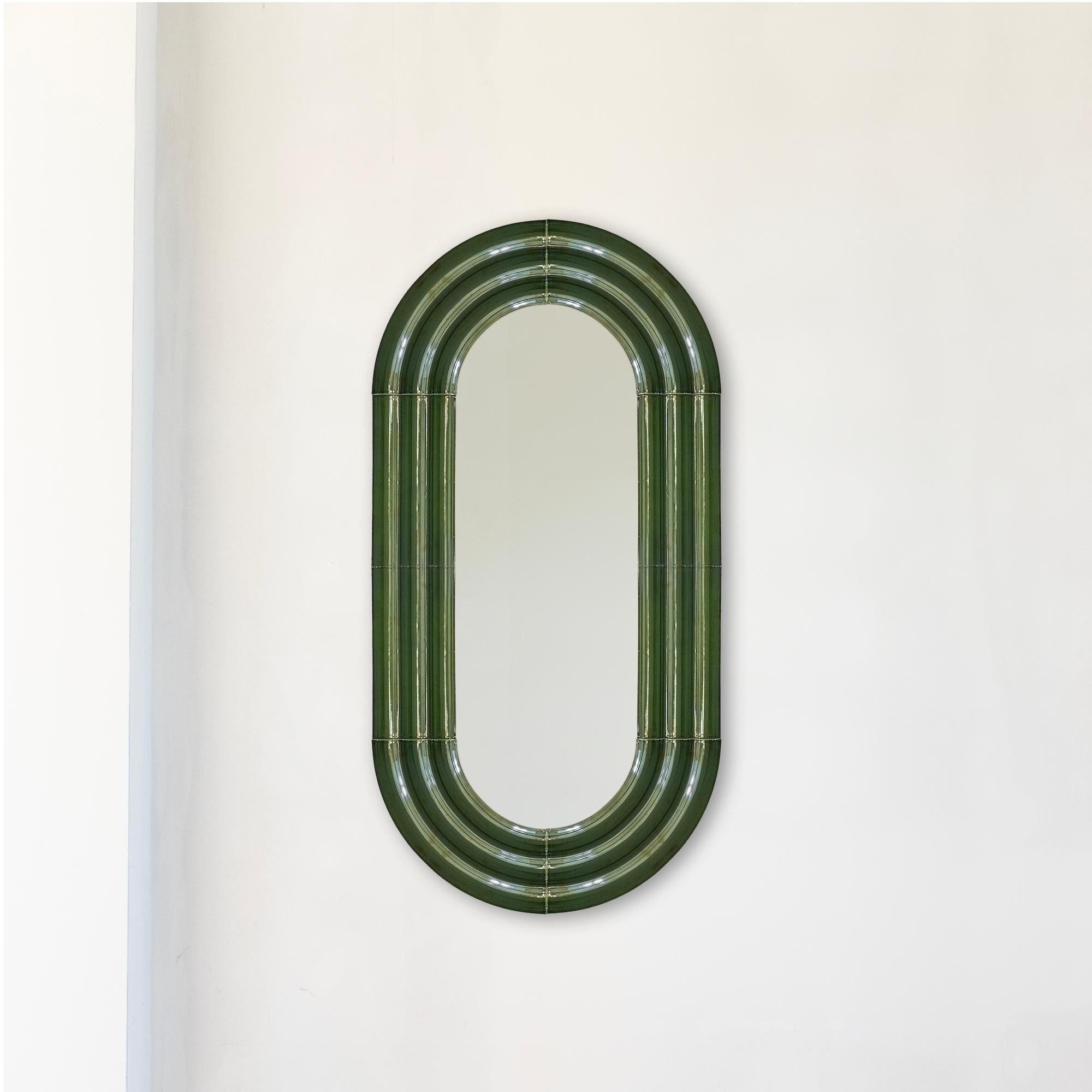 Miroir contemporain en céramique 'ELO 5' par Pani Jurek, 120-60 rouge en vente 4