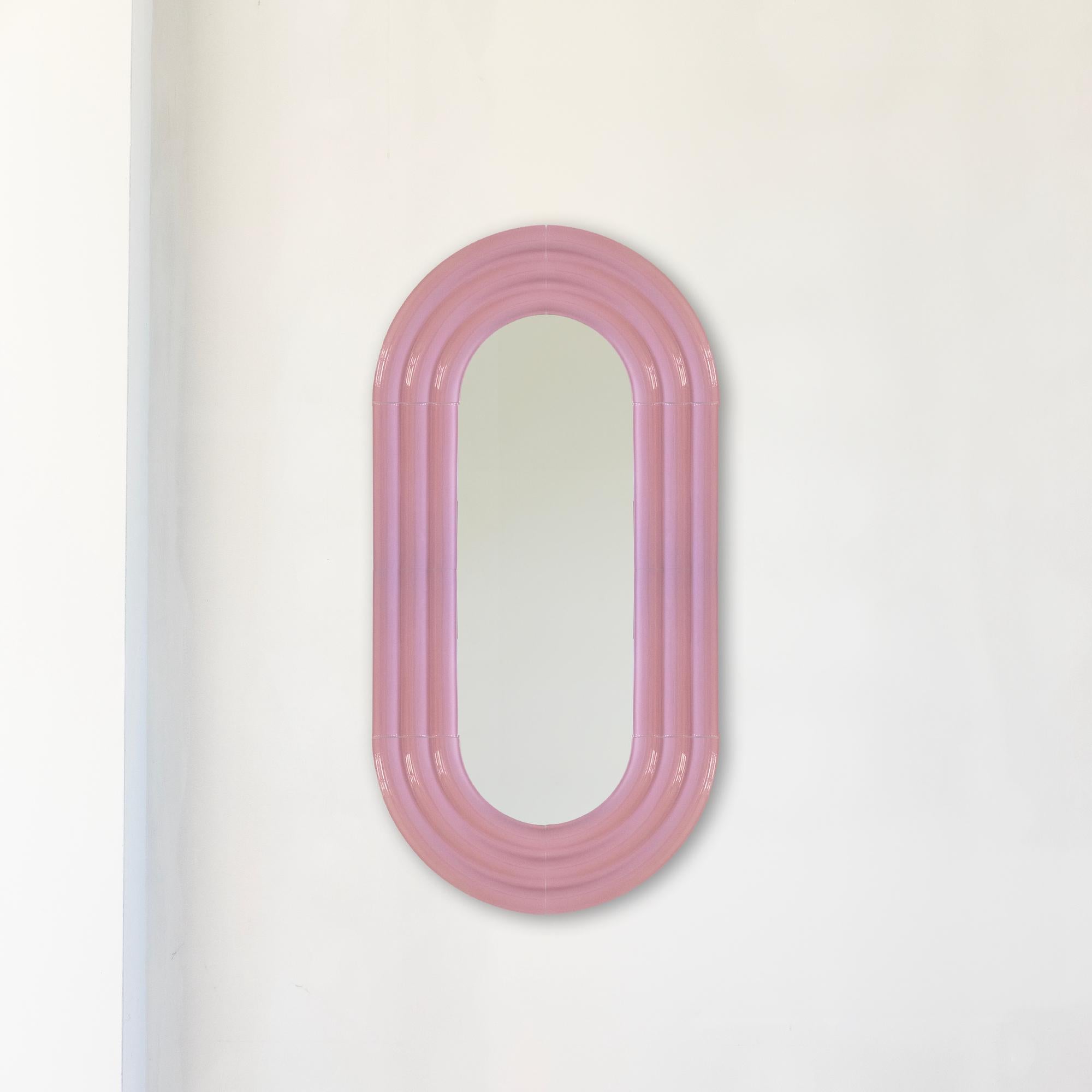 Miroir contemporain en céramique 'ELO 5' par Pani Jurek, 120-60 rouge en vente 7