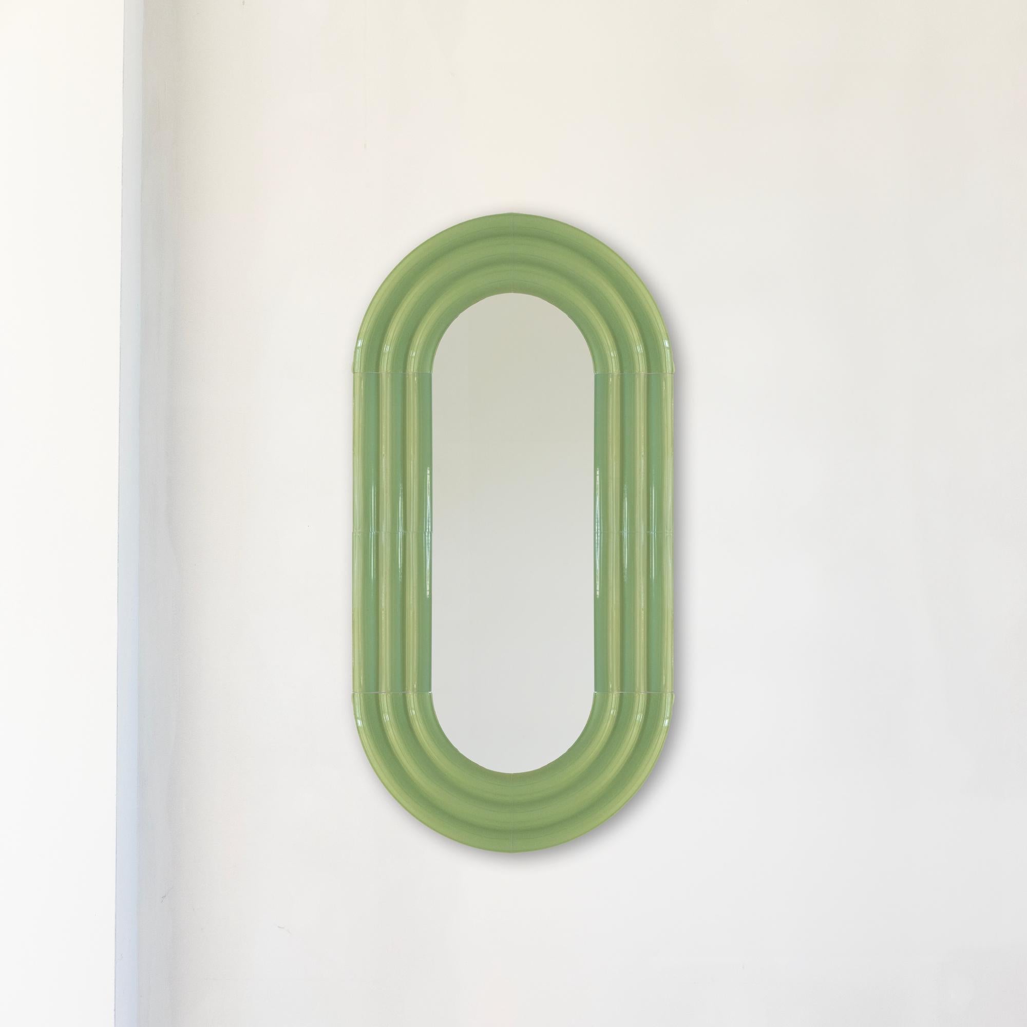 Miroir contemporain en céramique 'ELO 5' par Pani Jurek, 120-60 rouge en vente 8