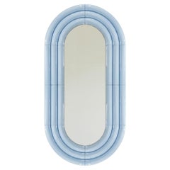 Contemporary Ceramic Mirror 'Elo 5' by Pani Jurek, 120-60 Steel Blue